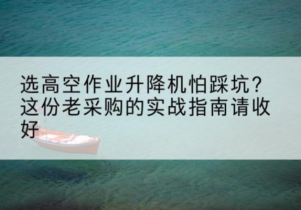 普宁高空作业升降机厂家推荐-选高空作业升降机怕踩坑？这份老采购的实战指南请收好